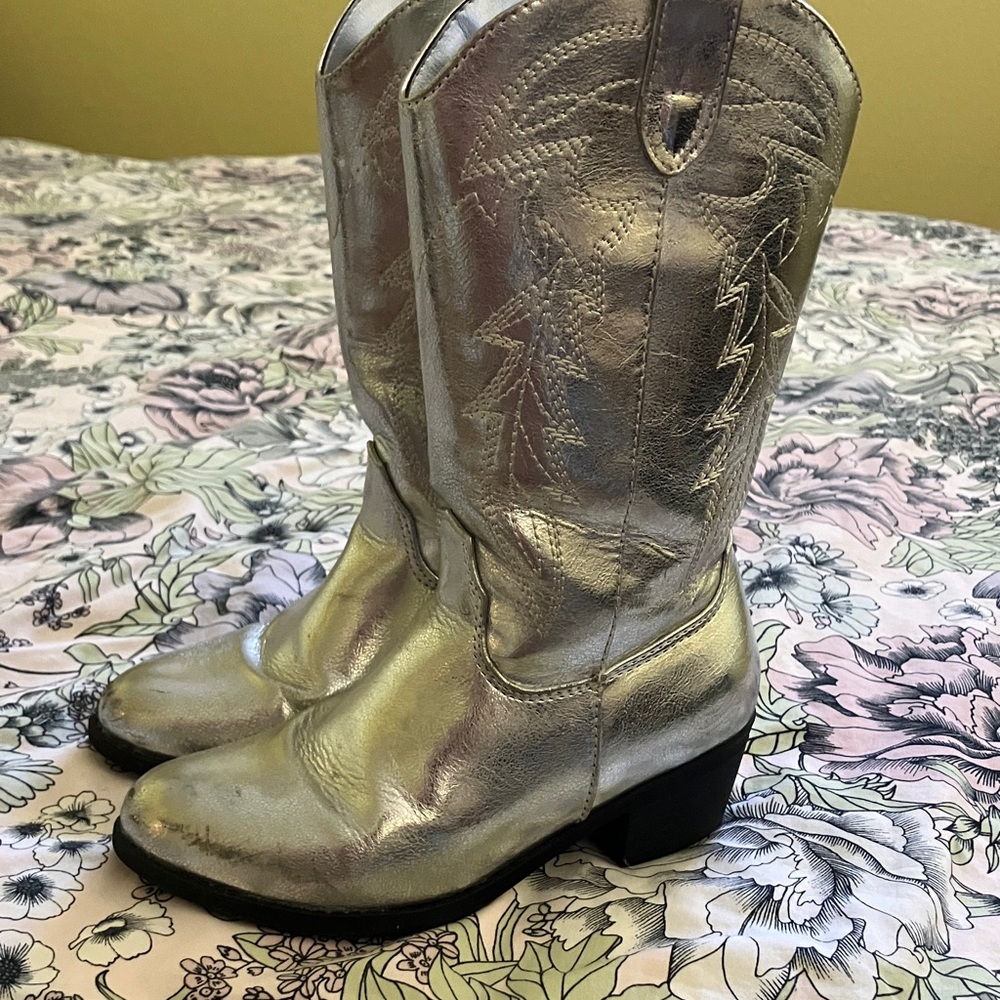 Silver Cowboy Boots